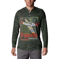 Tuskegee Airmen 332nd Spit Fire Button Sweatshirt Camo Moss Green - Wonder Print Shop
