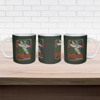 Tuskegee Airmen 332nd Spit Fire Ceramic Mug Camo Moss Green - Wonder Print Shop