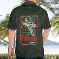 Tuskegee Airmen 332nd Spit Fire Hawaiian Shirt Camo Moss Green - Wonder Print Shop