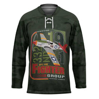 Tuskegee Airmen 332nd Spit Fire Hockey Jersey Camo Moss Green - Wonder Print Shop
