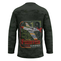Tuskegee Airmen 332nd Spit Fire Hockey Jersey Camo Moss Green - Wonder Print Shop