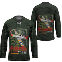 Tuskegee Airmen 332nd Spit Fire Hockey Jersey Camo Moss Green - Wonder Print Shop
