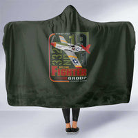 Tuskegee Airmen 332nd Spit Fire Hooded Blanket Camo Moss Green - Wonder Print Shop