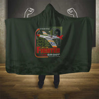 Tuskegee Airmen 332nd Spit Fire Hooded Blanket Camo Moss Green - Wonder Print Shop