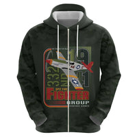 Tuskegee Airmen 332nd Spit Fire Hoodie Camo Moss Green - Wonder Print Shop