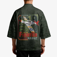 Tuskegee Airmen 332nd Spit Fire Kimono Camo Moss Green - Wonder Print Shop
