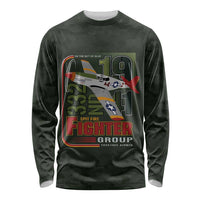 Tuskegee Airmen 332nd Spit Fire Long Sleeve Shirt Camo Moss Green - Wonder Print Shop