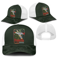 Tuskegee Airmen 332nd Spit Fire Mesh Trucker Cap Camo Moss Green - Wonder Print Shop