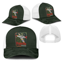 Tuskegee Airmen 332nd Spit Fire Mesh Trucker Cap Camo Moss Green - Wonder Print Shop