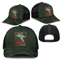 Tuskegee Airmen 332nd Spit Fire Mesh Trucker Cap Camo Moss Green - Wonder Print Shop