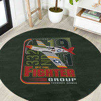 Tuskegee Airmen 332nd Spit Fire Round Carpet Camo Moss Green - Wonder Print Shop