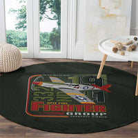 Tuskegee Airmen 332nd Spit Fire Round Carpet Camo Moss Green - Wonder Print Shop