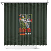 Tuskegee Airmen 332nd Spit Fire Shower Curtain Camo Moss Green - Wonder Print Shop