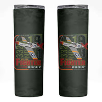 Tuskegee Airmen 332nd Spit Fire Skinny Tumbler Camo Moss Green - Wonder Print Shop