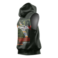 Tuskegee Airmen 332nd Spit Fire Sleeveless Hoodie Camo Moss Green - Wonder Print Shop
