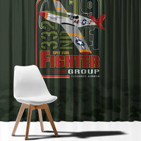 Tuskegee Airmen 332nd Spit Fire Window Curtain Camo Moss Green - Wonder Print Shop
