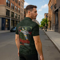 Tuskegee Airmen 332nd Spit Fire Zipper Polo Shirt Camo Moss Green - Wonder Print Shop