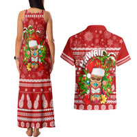 Hawaii Tiki Christmas Couples Matching Tank Maxi Dress and Hawaiian Shirt Mele Kalikimaka LT7 - Wonder Print Shop