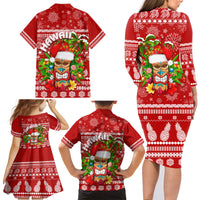 Hawaii Tiki Christmas Family Matching Long Sleeve Bodycon Dress and Hawaiian Shirt Mele Kalikimaka LT7 - Wonder Print Shop