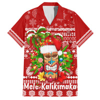 Hawaii Tiki Christmas Family Matching Off Shoulder Short Dress and Hawaiian Shirt Mele Kalikimaka LT7 - Wonder Print Shop