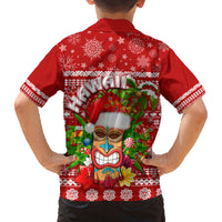 Hawaii Tiki Christmas Family Matching Puletasi Dress and Hawaiian Shirt Mele Kalikimaka - Wonder Print Shop