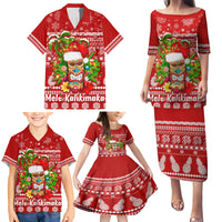 Hawaii Tiki Christmas Family Matching Puletasi Dress and Hawaiian Shirt Mele Kalikimaka - Wonder Print Shop