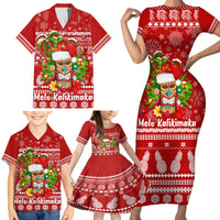 Hawaii Tiki Christmas Family Matching Short Sleeve Bodycon Dress and Hawaiian Shirt Mele Kalikimaka - Wonder Print Shop