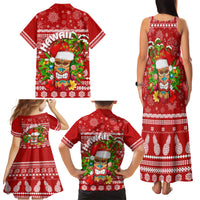 Hawaii Tiki Christmas Family Matching Tank Maxi Dress and Hawaiian Shirt Mele Kalikimaka - Wonder Print Shop