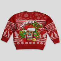 Hawaii Tiki Christmas Kid Ugly Christmas Sweater Mele Kalikimaka - Wonder Print Shop