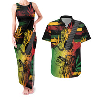 Personalised Reggae Soul Couples Matching Tank Maxi Dress and Hawaiian Shirt Sketch Style LT7 - Wonder Print Shop