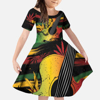Personalised Reggae Soul Family Matching Short Sleeve Bodycon Dress and Hawaiian Shirt Sketch Style - Wonder Print Shop