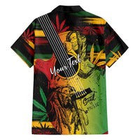Personalised Reggae Soul Family Matching Short Sleeve Bodycon Dress and Hawaiian Shirt Sketch Style - Wonder Print Shop