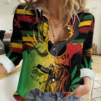 Personalised Reggae Soul Women Casual Shirt Sketch Style - Wonder Print Shop