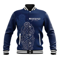 Scotland Rugby Personalized Baseball Jacket Thistle Royal Style