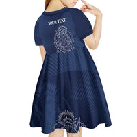 Scotland Rugby Personalized Kid Short Sleeve Dress Thistle Royal Style