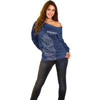 Scotland Rugby Personalized Off Shoulder Sweater Thistle Royal Style