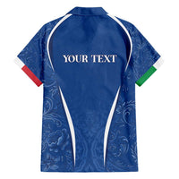 Italy Rugby Personalized Family Matching Short Sleeve Bodycon Dress and Hawaiian Shirt Azzurro Savoia - Renaissance Inspired