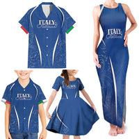 Italy Rugby Personalized Family Matching Tank Maxi Dress and Hawaiian Shirt Azzurro Savoia - Renaissance Inspired