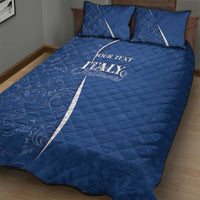 Italy Rugby Personalized Quilt Bed Set Azzurro Savoia - Renaissance Inspired