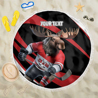 Canada Hockey Personalized Beach Blanket Go Canada Go