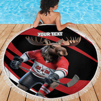 Canada Hockey Personalized Beach Blanket Go Canada Go