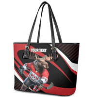 Canada Hockey Personalized Leather Tote Bag Go Canada Go