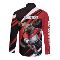 Canada Hockey Personalized Long Sleeve Button Shirt Go Canada Go