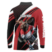 Canada Hockey Personalized Long Sleeve Polo Shirt Go Canada Go