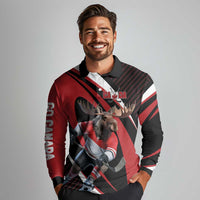 Canada Hockey Personalized Long Sleeve Polo Shirt Go Canada Go