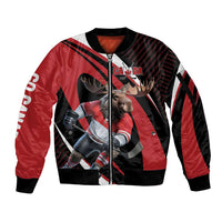 Canada Hockey Personalized Sleeve Zip Bomber Jacket Go Canada Go