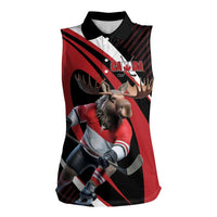 Canada Hockey Personalized Women Sleeveless Polo Shirt Go Canada Go