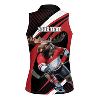 Canada Hockey Personalized Women Sleeveless Polo Shirt Go Canada Go