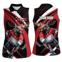 Canada Hockey Personalized Women Sleeveless Polo Shirt Go Canada Go