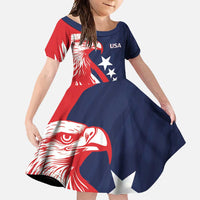 USA Hockey Personalized Eagle Family Matching Short Sleeve Bodycon Dress and Hawaiian Shirt Shoot For The Stars